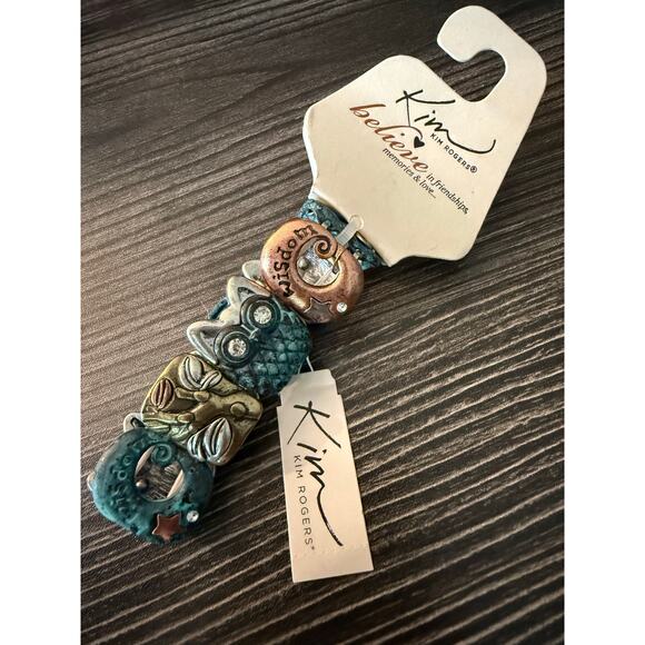 NWT Kim Kim Rogers Wisedom Owl Believe-In Bracelet - Picture 1 of 5